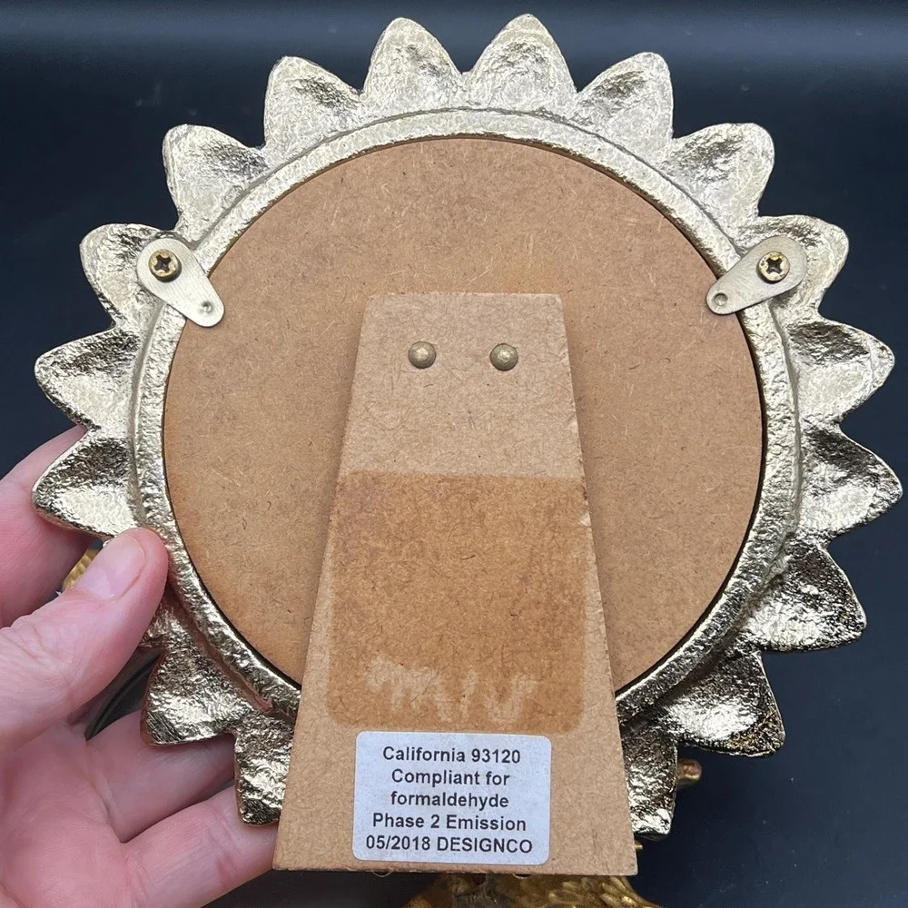 Vintage Celestial Sun Gold Picture Frame Free Standing Set of 2 Terragrafics